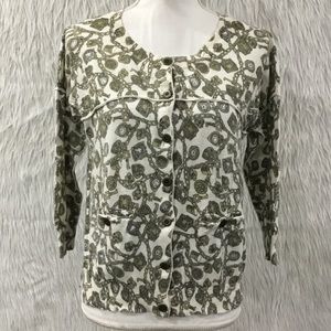 Anthropologie Charlie and robin women’s jewelry cardigan sweater size me…